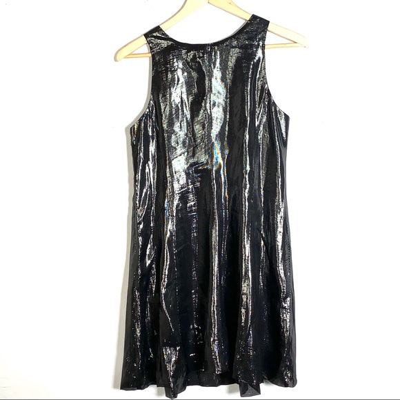 INC International Concepts silk blend dark silver shift dress - Picture 5 of 5